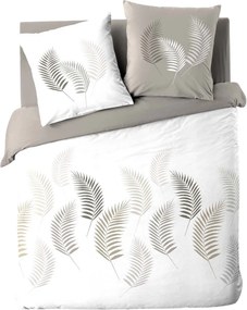 Biało-szarobrązowa bawełniana pościel dwuosobowa 240x220 cm Goyave – douceur d'intérieur