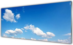 Szkło Dekoracyjne do Kuchni Błękitny Nieboskłon z Chmurami