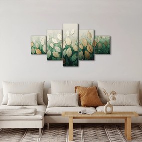 Obraz - Złoto-zielone liście (125x70 cm)
