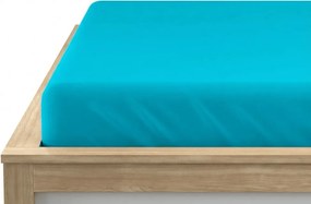 PrzytulneMieszkanie.pl Prześcieradło jersey z lycrą turkusowe 90 x 200 cm