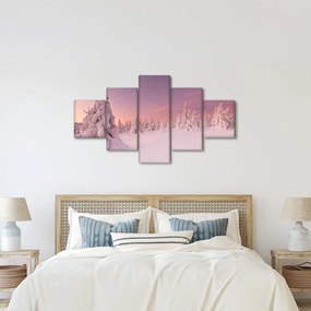 Obraz - Drzewa pod warstwą śniegu (125x70 cm)