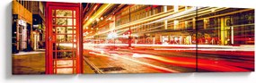 Obraz - czerwona budka telefoniczna (170x50 cm)