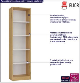 Otwarty regał biurowy 50 cm dąb artisan + biały R7-M16