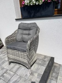 Fotel technorattanowy Bellano z poduszkami – elegancki fotel ogrodowy na taras i balkon