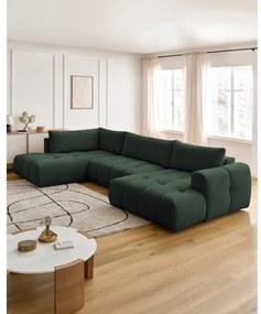Zielony rozkładany/ze schowkiem narożnik (lewostronny/w kształcie litery U) Fuji – Bobochic Paris