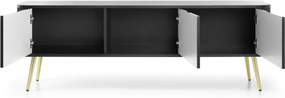 ZURI Szafka RTV-168 czarna | złote nogi