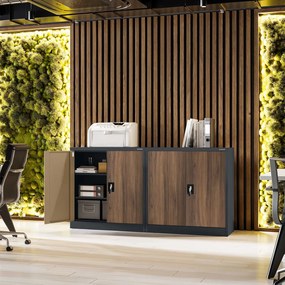 Szafka biurowa Eco Design Beata 90x40x93 cm antracyt/orzech