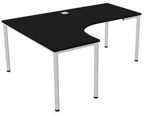 Biurko narożne EASY SPACE I-LEG LS 180x140cm czarne grafitowe NOWY STYL