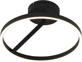 Designerska lampa sufitowa czarna z wbudowanym LED z 3-stopniowym ściemniaczem - Anello