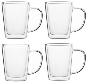 Monzana Zestaw do herbaty z sitkiem TEA 1,2L + 4 filiżanki, przezroczysty, srebrny