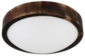 Lampa sufitowa OAK SMOKY SLIM – 1x E27/15W/230V, średnica 27 cm, wykończenie dąb/ciemny brąz