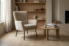 Nowoczesny fotel w kolorze beżowym-ponadczasowy styl