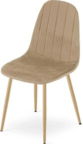 Brązowe welurowe krzesło metalowe N8-N82