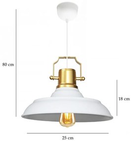 Lampa wisząca z metalowym kloszem ø 25 cm Tarsus – Opviq lights