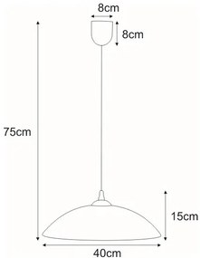 Biało-czerwona kuchenna lampa wisząca - S563-Toba