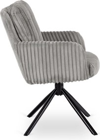 Zestaw Stół Rozkładany IBIZA 160-240 cm Czarny Marmur i 4 Krzesła Tapicerowane JUNE Szare Sztruksowe