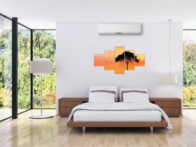 Obraz drzewa o zachodzie słońca (125x70 cm)