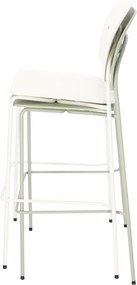 Hoker barowy z oparciem Ravio 75 cm, zielony szałwiowy