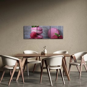 Obraz makaroników (z zegarem) (90x30 cm)