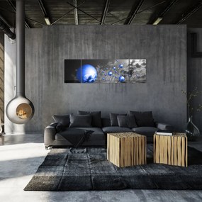 Obraz ciemnoniebieskich kul (170x50 cm)