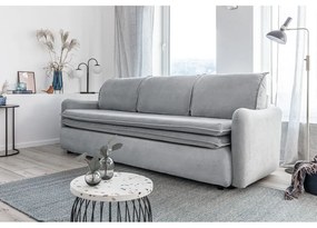 Jasnoszara aksamitna rozkładana sofa Miuform Tender Eddie
