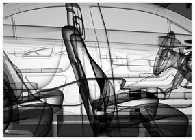 Obraz na szkle - Model samochodu 3D (70x50 cm)