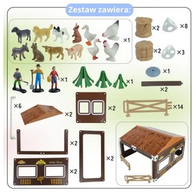 Woopie zestaw mały rolnik farma zagroda + zwierzęta i akcesoria