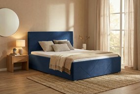 Łóżko TONY 120x200 cm Granatowy Bez materaca