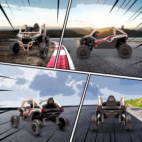 AIYAPLAY Elektryczny pojazd dla dzieci 3-8 lat 12V z licencją KAWASAKI, podwójny napęd, pilot zdalnego sterowania i muzyka, żółty