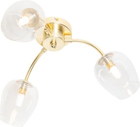 Klasyczny plafon złoty ze szkłem 3-światła - Elien