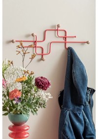 Czerwony metalowy wieszak ścienny 60,5 cm Metro – PT LIVING