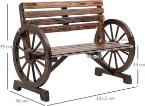 Outsunny Ławki Ogrodowe Drewniane - Krzesło Ogrodowe Koło, Małe i Duże, Do 240 kg | Aosom PL