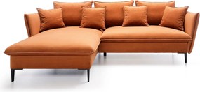 Masseno Narożnik SOLE z funkcją spania i pojemnikiem na pościel Narozniki L, Rozkładana sofa - Ceglasty, MAGIC VELVET 2213