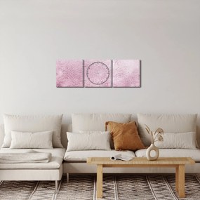 Obraz - Mandala na różowej ścianie (z zegarem) (90x30 cm)