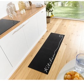 Czarny chodnik Zala Living Kitchen, 50x150 cm