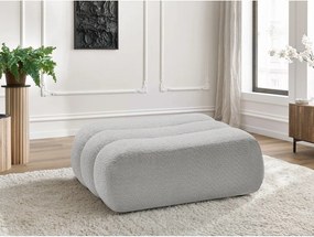 Jasnoszary podnóżek z materiału bouclé Azra – Bobochic Paris