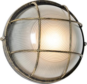 Industrialna lampa ścienna zewnętrzna antyczne złoto IP44 - Hanneke