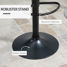 HOMCOM stołek barowy 47 cm x 56 cm x 89–109 cm