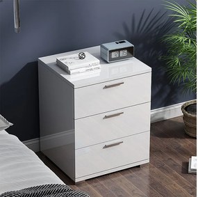 Stolik nocny biały wysoki połysk 46.2x42x60 marseille