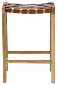 Hoker ze skóry w naturalnym kolorze (wysokość siedziska 67 cm) Calixta – Kave Home