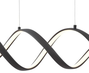 Designerska lampa wisząca czarna 100 cm z LED z 3-stopniową regulacją ściemniania - WokkelDesignerski Oswietlenie wewnetrzne