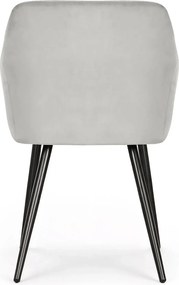 Zestaw 6 szarych krzeseł tapicerowanych welurem - Terviso 2X