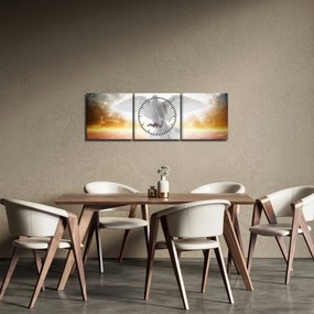 Obraz gołębicy (z zegarem) (90x30 cm)