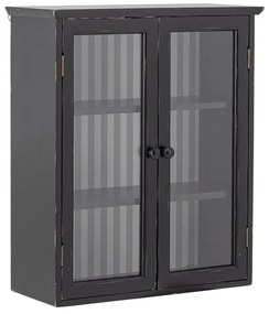 Czarna witryna z litego drewna jodłowego wisząca 51,5x66,5x22,5 cm Hazem – Bloomingville