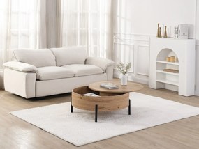 Stolik kawowy z obrotowym blatem i schowkiem z MDF - Naturalny - YEMELIA