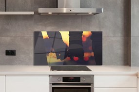 Szklany Panel Dłonie Zakochanych w Blasku Świateł