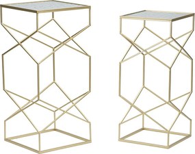 Zestaw Stolików Pomocniczych VKH565, Złoto, 31,5x31,5x68 cm, Kendra Home