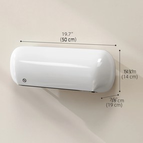 HOMCOM Ścienny grzejnik nadmuchowy 2000W ceramiczny grzejnik ścienny z wentylatorem, 2 poziomy mocy, wyświetlacz LED, termostat, biały | Aosom PL