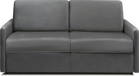 Kanapa 3-osobowa rozkładana typu expres z weluru CALIFE - Antracytowy - Miejsce do spania 140 cm - Materac 18 cm