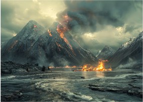 Obraz na szkle - Erupcja wulkanu (70x50 cm)
